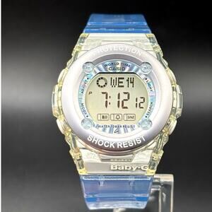 Casio Baby-G BG-1302-2ER Translucent Blue Jelly Digital Women's Watch NIBWT